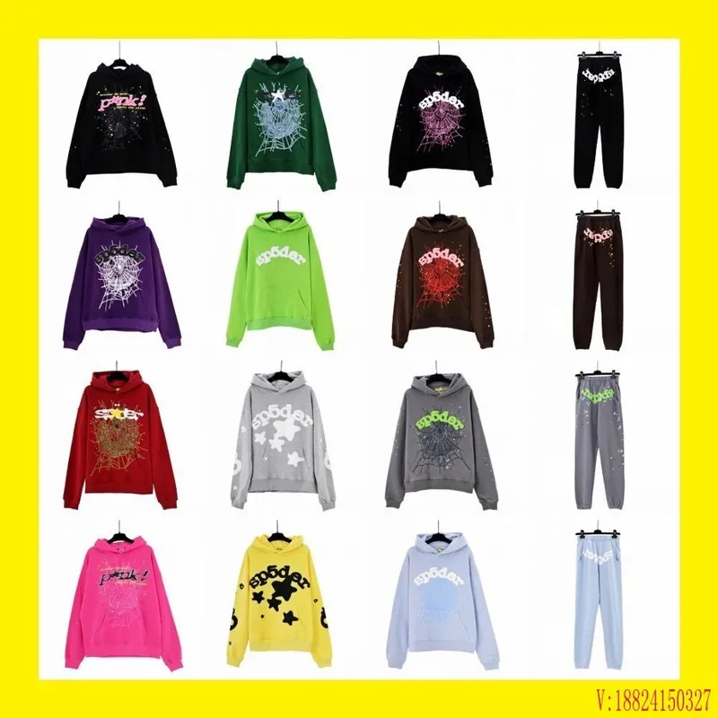 hip hop singer sp5der printed couple hoodie men s and women s hoodie sports suit 64