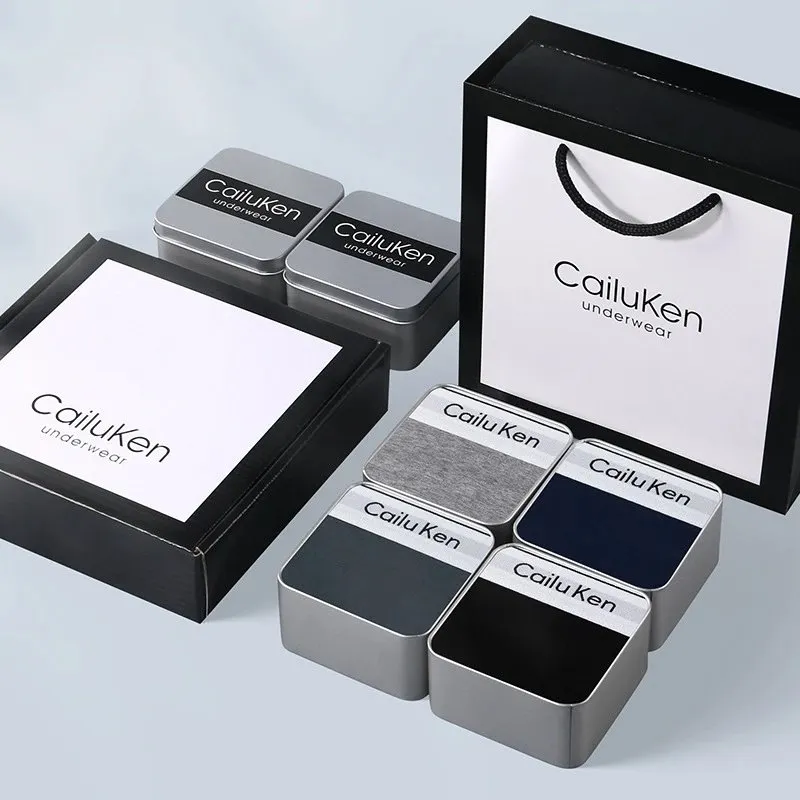 QARIEN CK men s underwear pure cotton breathable boxer briefs men s boxer briefs youth gift box for boyfriend 25