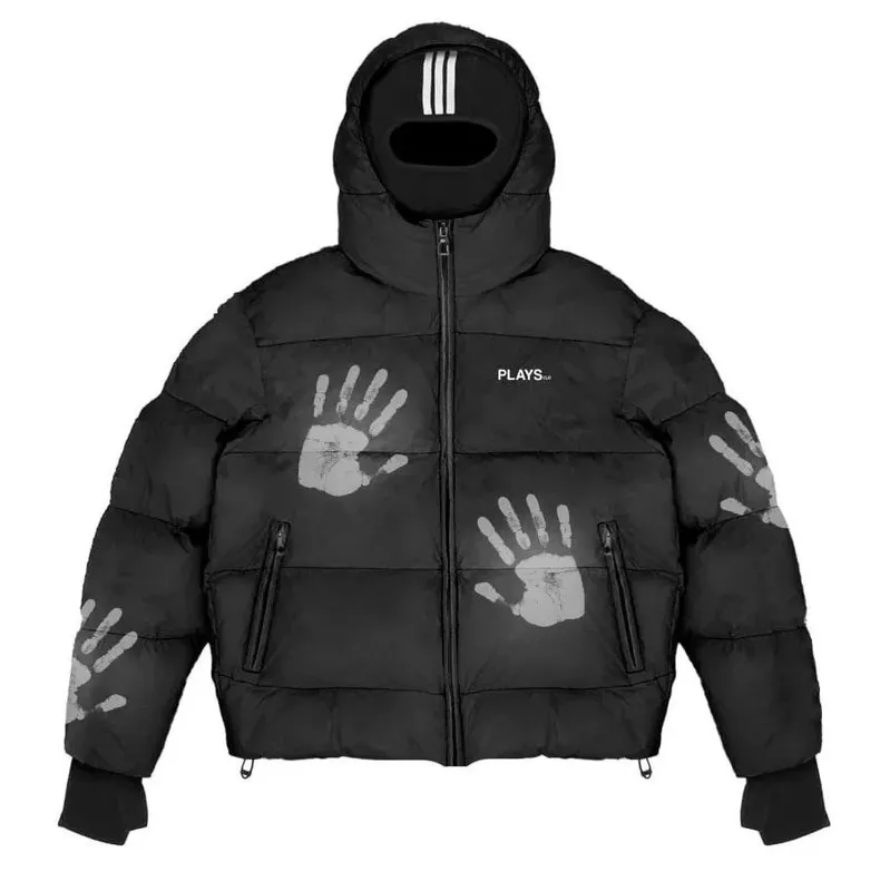 2025 Autumn and Winter Hooded Sports Cotton Jacket White Goose Down Loose Large Size Warm Cotton Jacket Y2K Street Wholesale INS 13